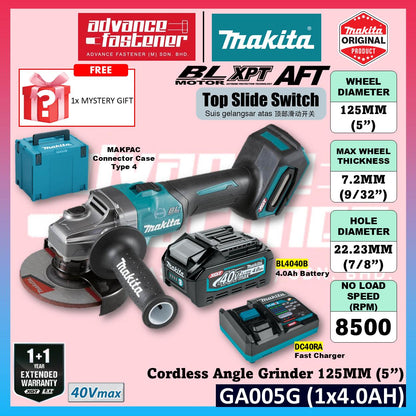MAKITA GA005GM201 / GA005GZ 40V Cordless Angle Grinder 125MM ( 5" ) ( Top Slide Swtich )