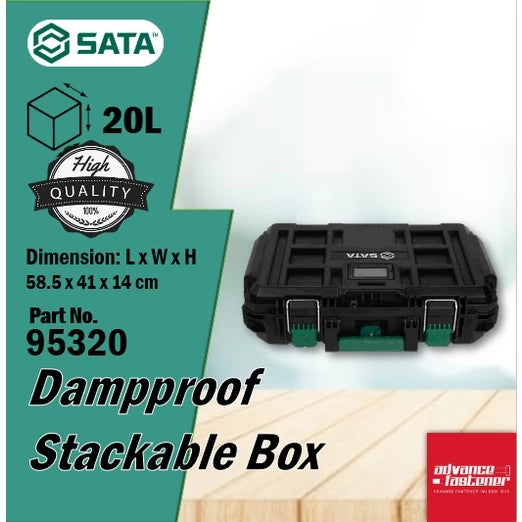 SATA 95327 20L/ 40L/ 65L Dampproof Trolley Stackable Box / Packout Organizer Tool Box (3 boxes) 【Ready Stock】