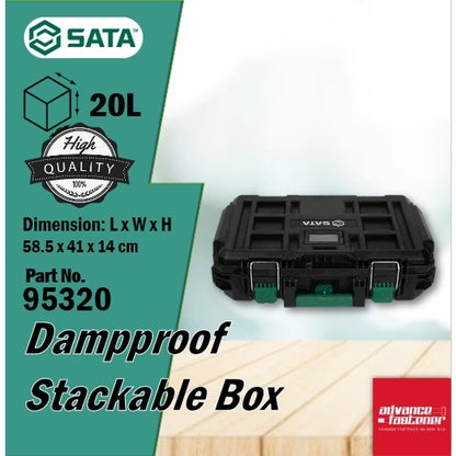 SATA 95327 20L/ 40L/ 65L Dampproof Trolley Stackable Box / Packout Organizer Tool Box (3 boxes) 【Ready Stock】