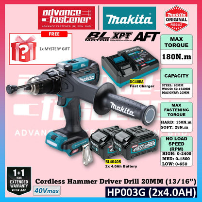 Makita HP003G / HP003GZ 40Vmax Cordless Hammer Driver Drill 20MM (13/16") (Brushless)