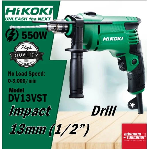 HIKOKI DV13VST Impact Drill 13MM (1/2”) ( Included Accessories Box Set ) **READY STOCK & 6 MONTHS WARRANTY**