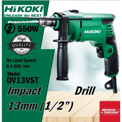 HIKOKI DV13VST Impact Drill 13MM (1/2”) ( Included Accessories Box Set ) **READY STOCK & 6 MONTHS WARRANTY**