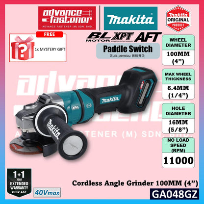 MAKITA GA048GZ 40Vmax Cordless Angle Grinder 100MM (4") ( Paddle Switch )