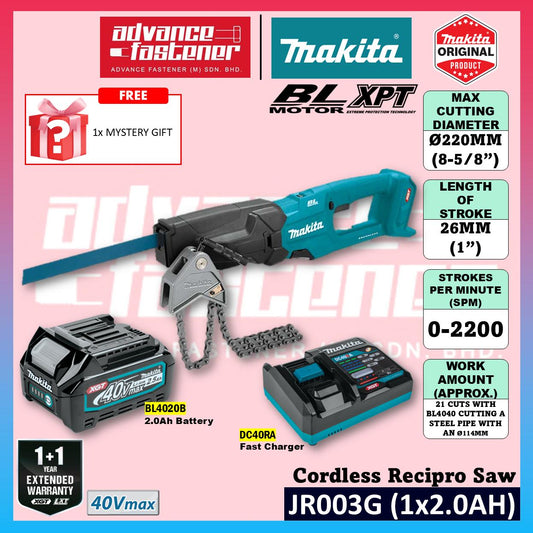 Makita JR003 / JR003GZ 40Vmax Cordless Recipro Saw Reciprocating Saw