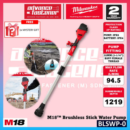 Milwaukee BLSWP-121 / BLSWP-0 M18 Brushless Stick Water Pump
