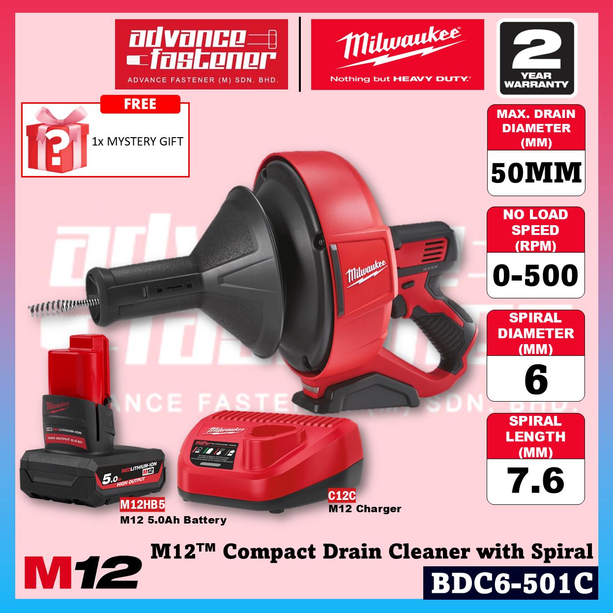 Milwaukee BDC6-202C / BDC6-0C M12 Compact Drain Cleaner w/ Spiral Diameter 6MM