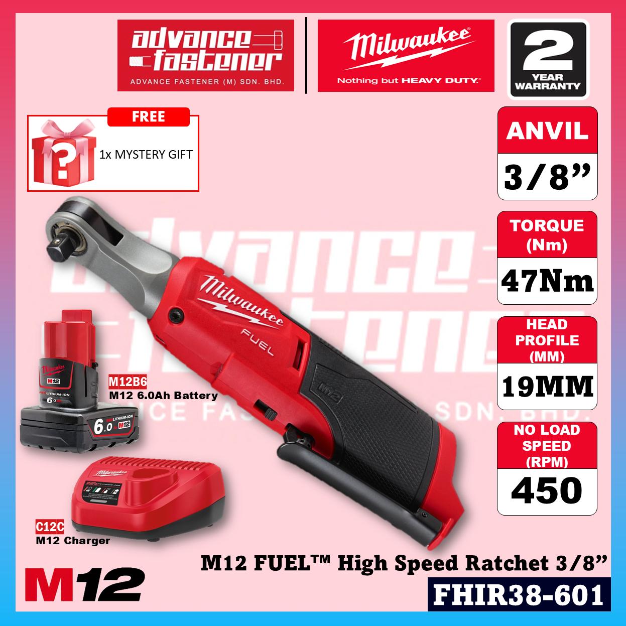 Milwaukee FHIR38-0 M12 FUEL High Speed Ratchet Wrench 3/8" 47Nm