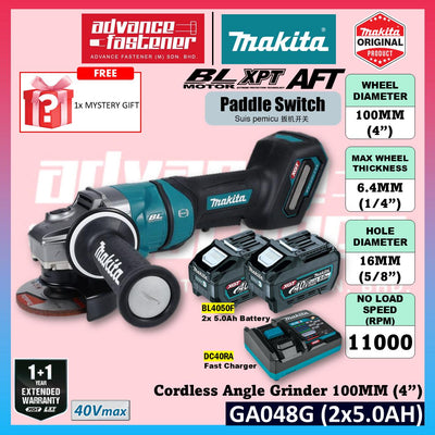 MAKITA GA048GZ 40Vmax Cordless Angle Grinder 100MM (4") ( Paddle Switch )