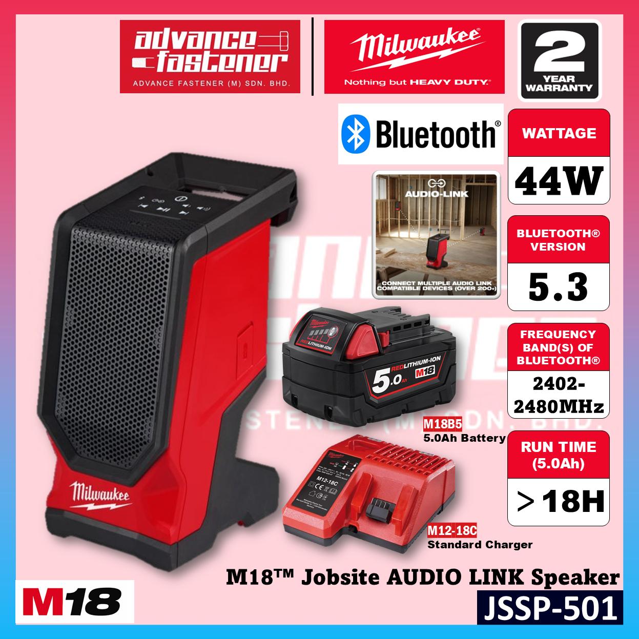 Milwaukee M18 Jobsite Speaker Duo Kit JSSP-0 M18 Jobsite AUDIO LINK Speaker