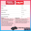 Hilti B 22-85 / B 22-55 / C 6-22 Nuron 2.6Ah / 4.0Ah Battery & 230V Fast Charger