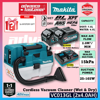Makita VC013GL / VC013GLZ 40Vmax Cordless Vacuum Cleaner ( Wet & Dry )
