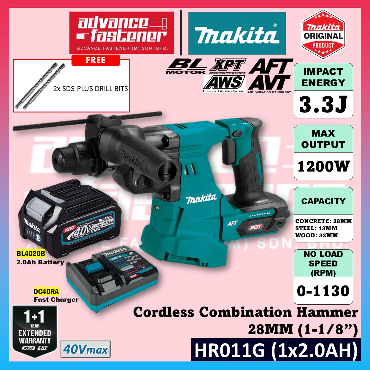 MAKITA HR011GM202 / HR011GZ 40Vmax Cordless 3-Modes Combination Hammer 28MM (1-1/8")
