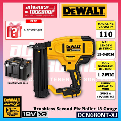 DeWalt DCN680NT-XJ 18V XR Brushless Second Fix Nailer 18 Gauge