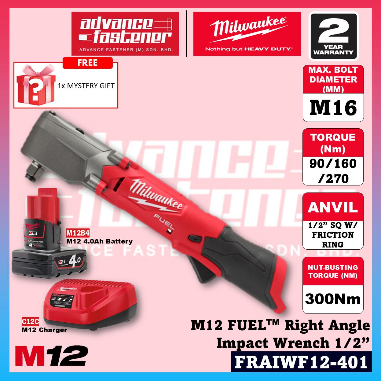 Milwaukee FRAIWF12-301B / FRAIWF12-0 M12 FUEL Right Angle Impact Wrench 1/2”