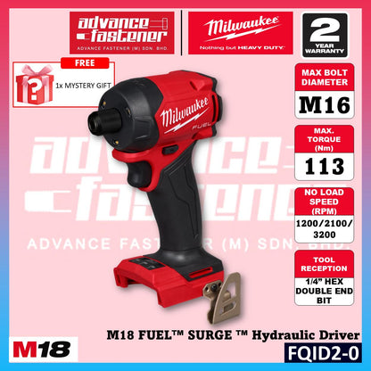 Milwaukee FQID2-502 / FQID2-0 M18 FUEL SURGE Hydraulic Driver Impact Driver 1/4" Hex 113N.m