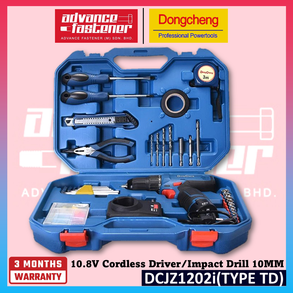 🔥CNY OFFER🔥 DONG CHENG DCJZ1202i / DCJZ1202 12Vmax / 10.8V Cordless Driver Drill / Impact Drill Combo Set ( TYPE E / TD )