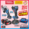 DONG CHENG 20V Cordless Combo Set DCKIT27EK ( DCSM03-100 Cordless Angle Grinder + DCPL208 Cordless Impact Driver )