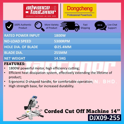 DONG CHENG DJX09-255 Corded Mitre Saw 255MM (10") 1800W