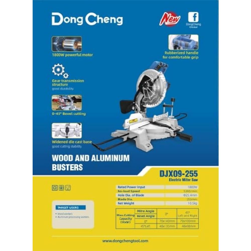 DONG CHENG DJX09-255 Corded Mitre Saw 255MM (10") 1800W