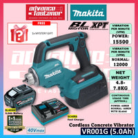 Makita VR001 / VR001GZ 40Vmax Cordless Concrete Vibrator