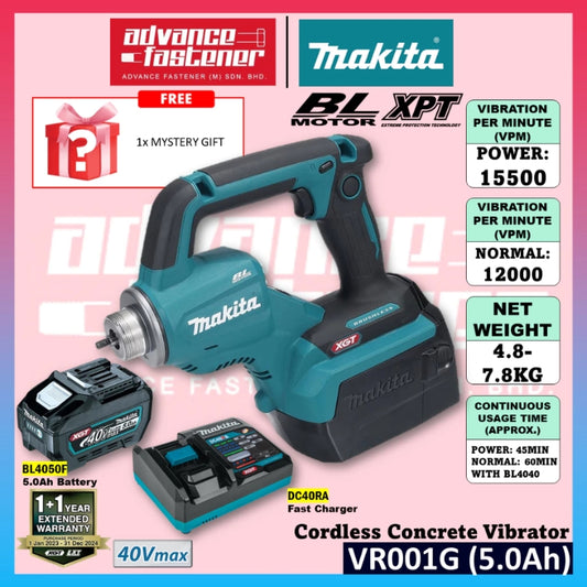 Makita VR001 / VR001GZ 40Vmax Cordless Concrete Vibrator