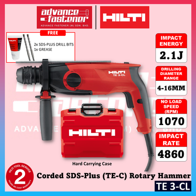 HILTI TE 3-CL SDS Plus Rotary Hammer 2.1J