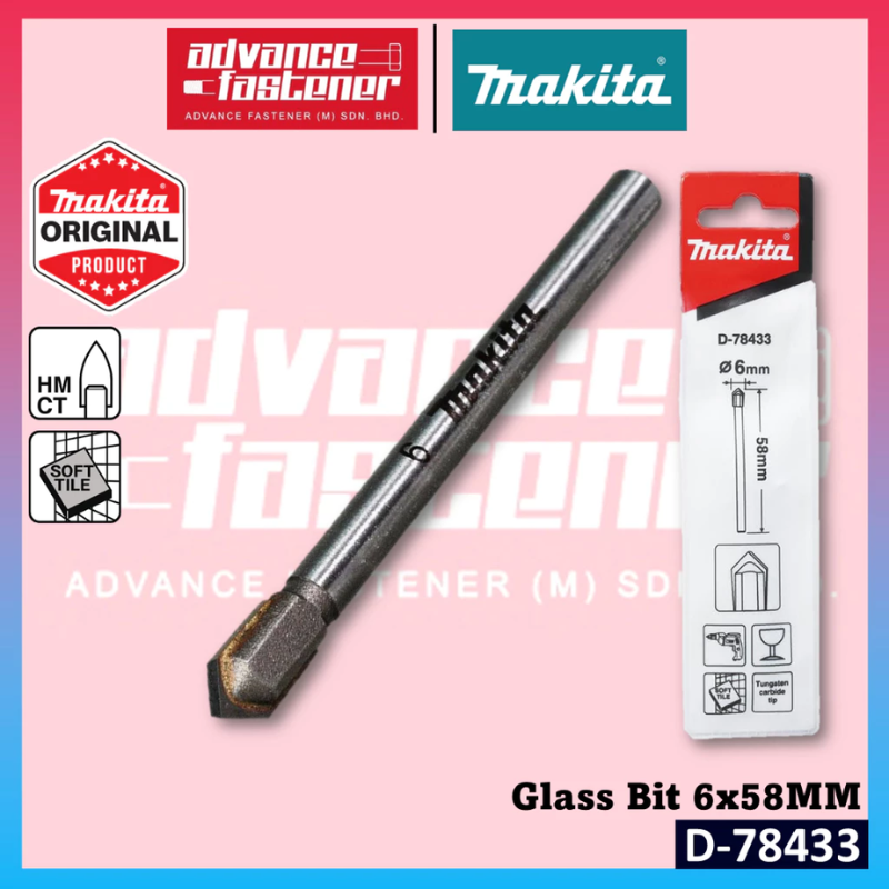 Makita Accessories D-78433 Glass Bit 6x58MM