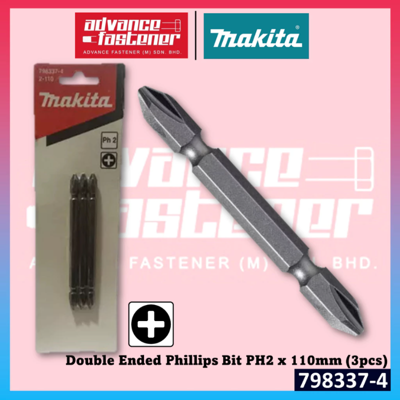 Makita 798337-4 Double Ended Phillips Bit PH2 x 110mm (3pcs)