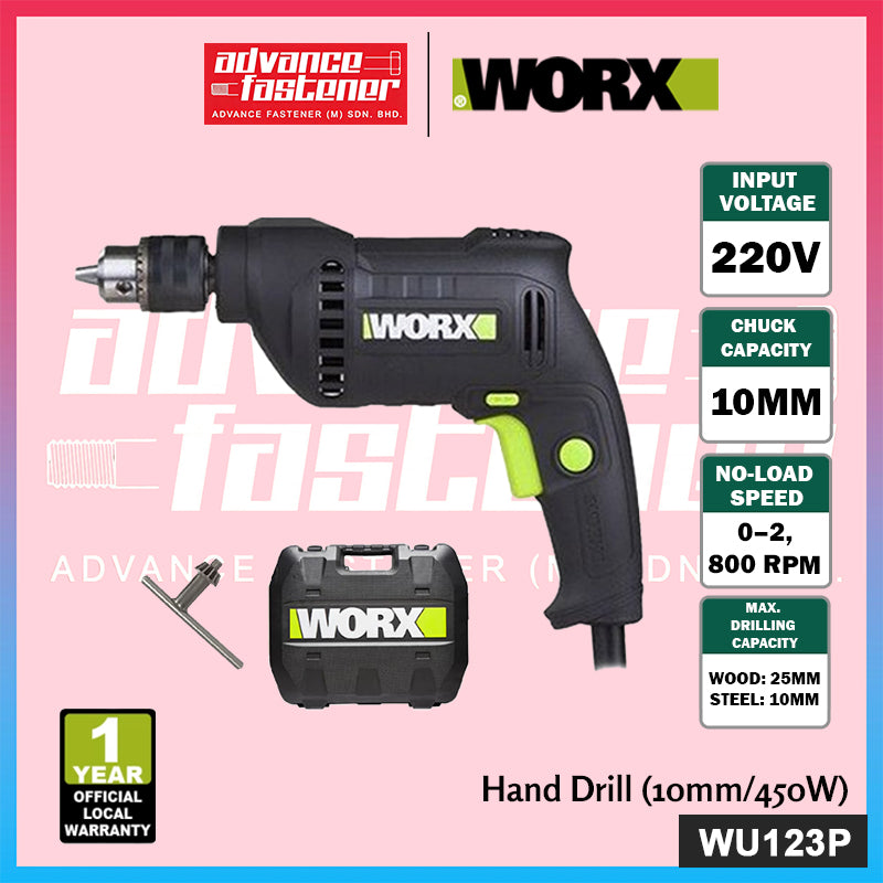 WORX WU123P Hand Drill (10mm/450W)