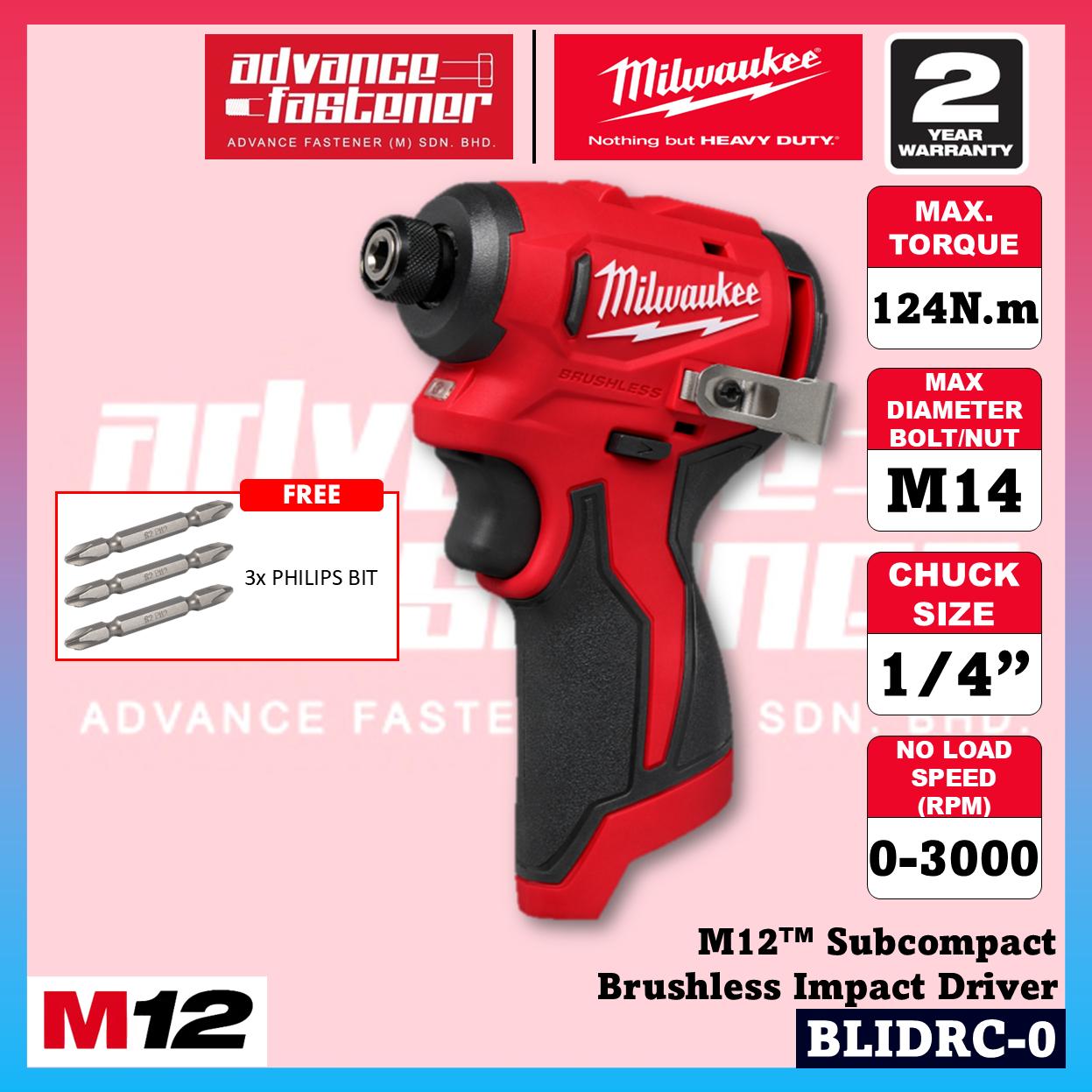 Milwaukee M12 ULTRA GO Brushless Combo Set / BLPDRC M12 Subcompact Brushless Percussion Drill / BLIDRC M12 Subcompact Brushless Impact Driver