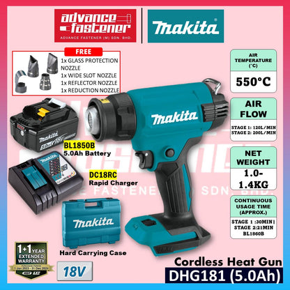 Makita DHG181 / DHG181ZK 18V Cordless Heat Gun