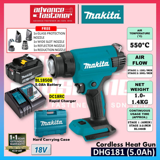 Makita DHG181 / DHG181ZK 18V Cordless Heat Gun