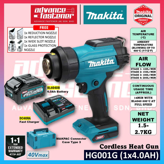 MAKITA HG001GZ02 40Vmax Cordless Heat Gun 600°C