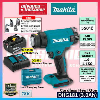 Makita DHG181 / DHG181ZK 18V Cordless Heat Gun