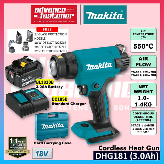 Makita DHG181 / DHG181ZK 18V Cordless Heat Gun