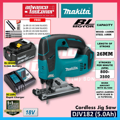 Makita DJV182RME / DJV182RFE / DJV182Z 18V Cordless Jig Saw