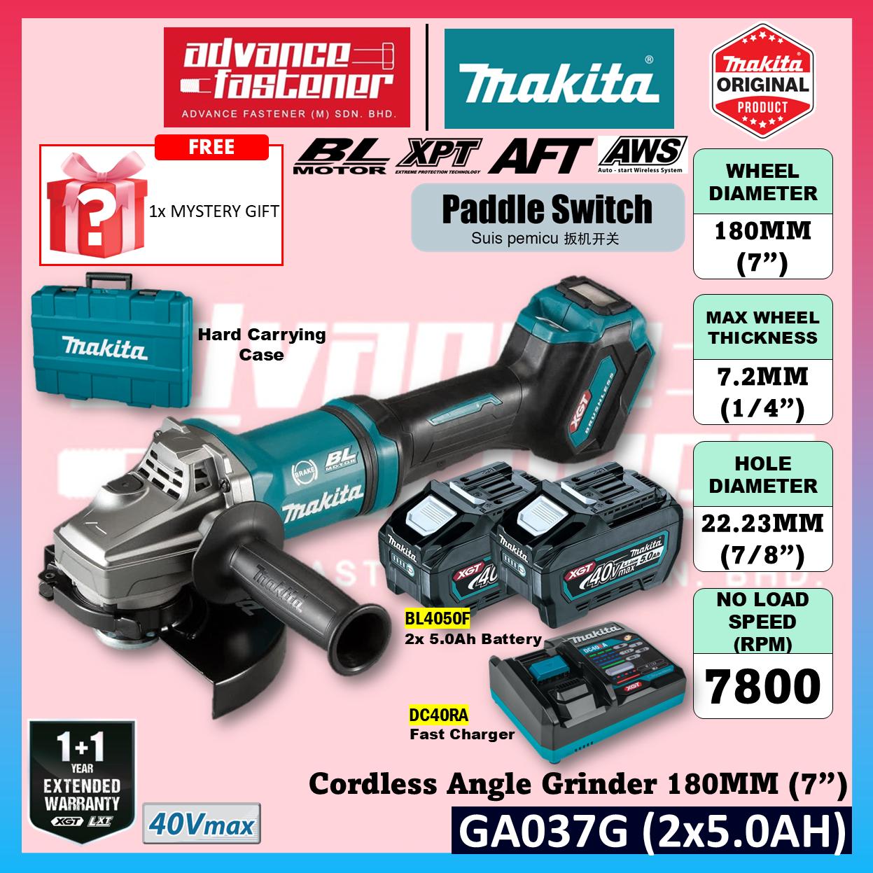 MAKITA GA037GZK 40Vmax Cordless Angle Grinder 180MM (7") ( Paddle Switch )
