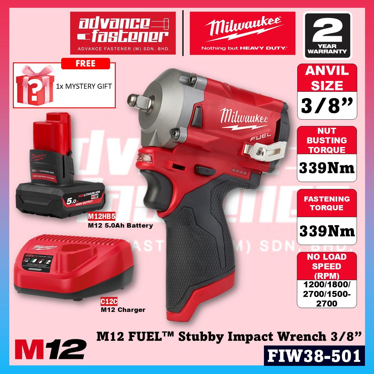 Milwaukee FIW38-301 / FIW38-0 M12 FUEL Stubby Impact Wrench 3/8"