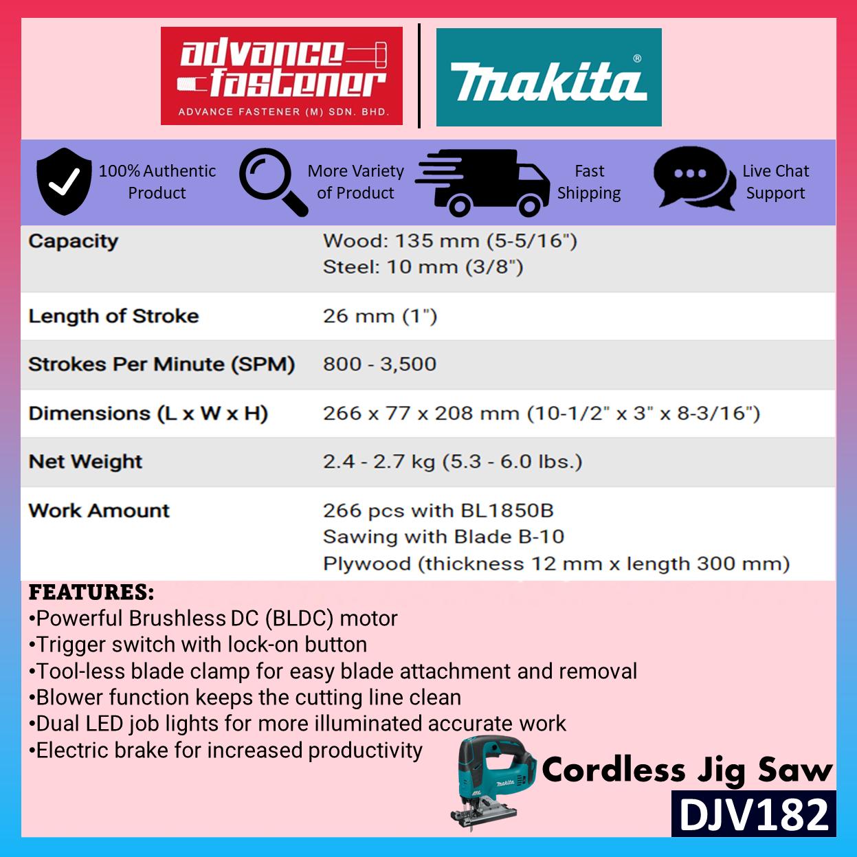 **LIMITED OFFER** Makita 18V Cordless Combo Set ( DJV182 18V Cordless Jig Saw + DRT52 18V Cordless Laminate Trimmer / Router )