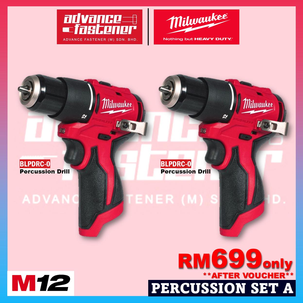 Milwaukee M12 ULTRA GO Brushless Combo Set / BLPDRC M12 Subcompact Brushless Percussion Drill / BLIDRC M12 Subcompact Brushless Impact Driver