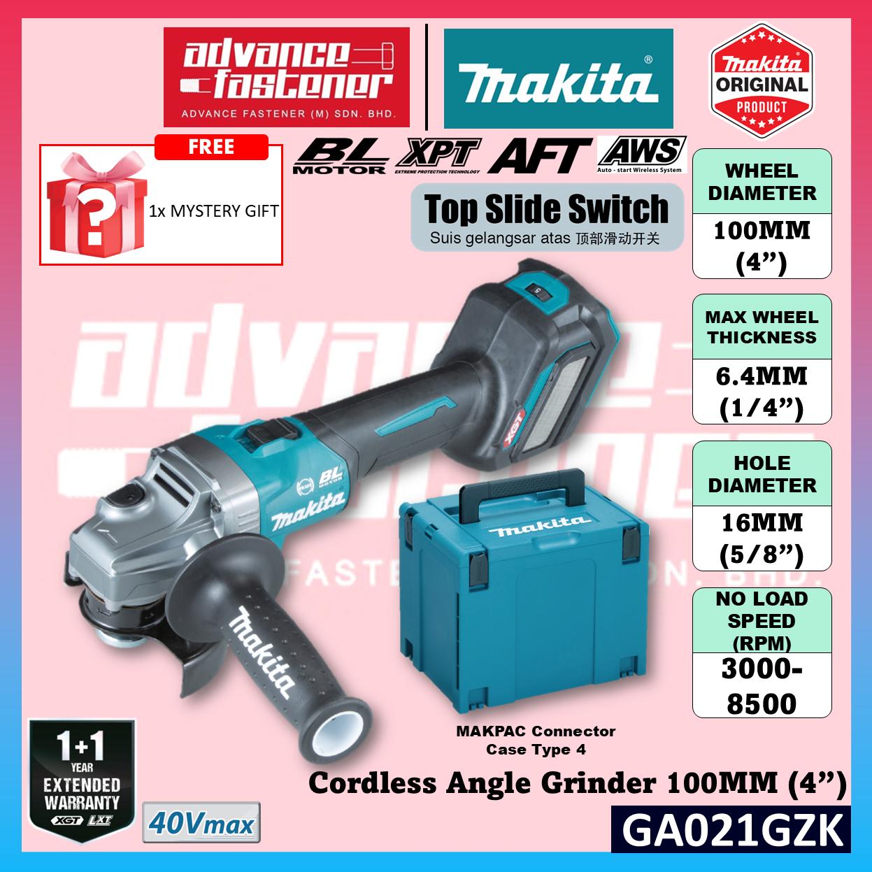 MAKITA GA021GZK 40Vmax Cordless Angle Grinder 100MM ( 4" ) ( Top Slide Swtich )