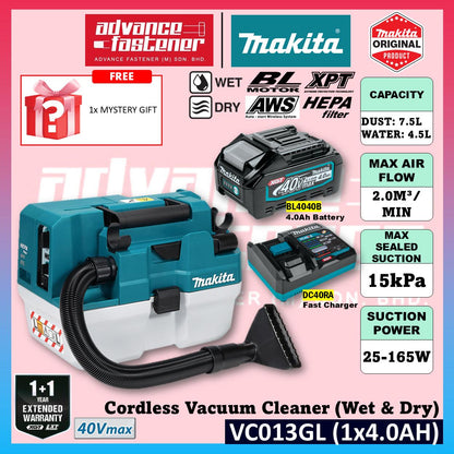 Makita VC013GL / VC013GLZ 40Vmax Cordless Vacuum Cleaner ( Wet & Dry )
