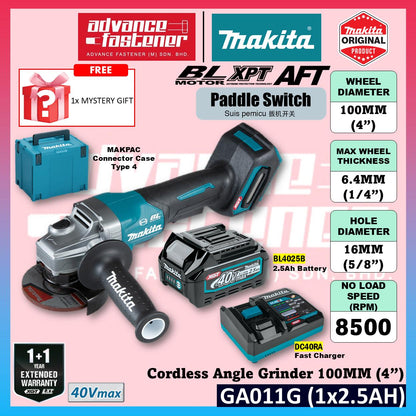 MAKITA GA011GM201 / GA011GD201 / GA011GZ 40V Cordless Angle Grinder 100MM ( 4" ) ( Paddle Switch )