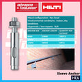 Hilti HLV Sleeve Anchor 8x35/4 & 10x45/10 & 12x48/10 & 16x68/20 (Package)