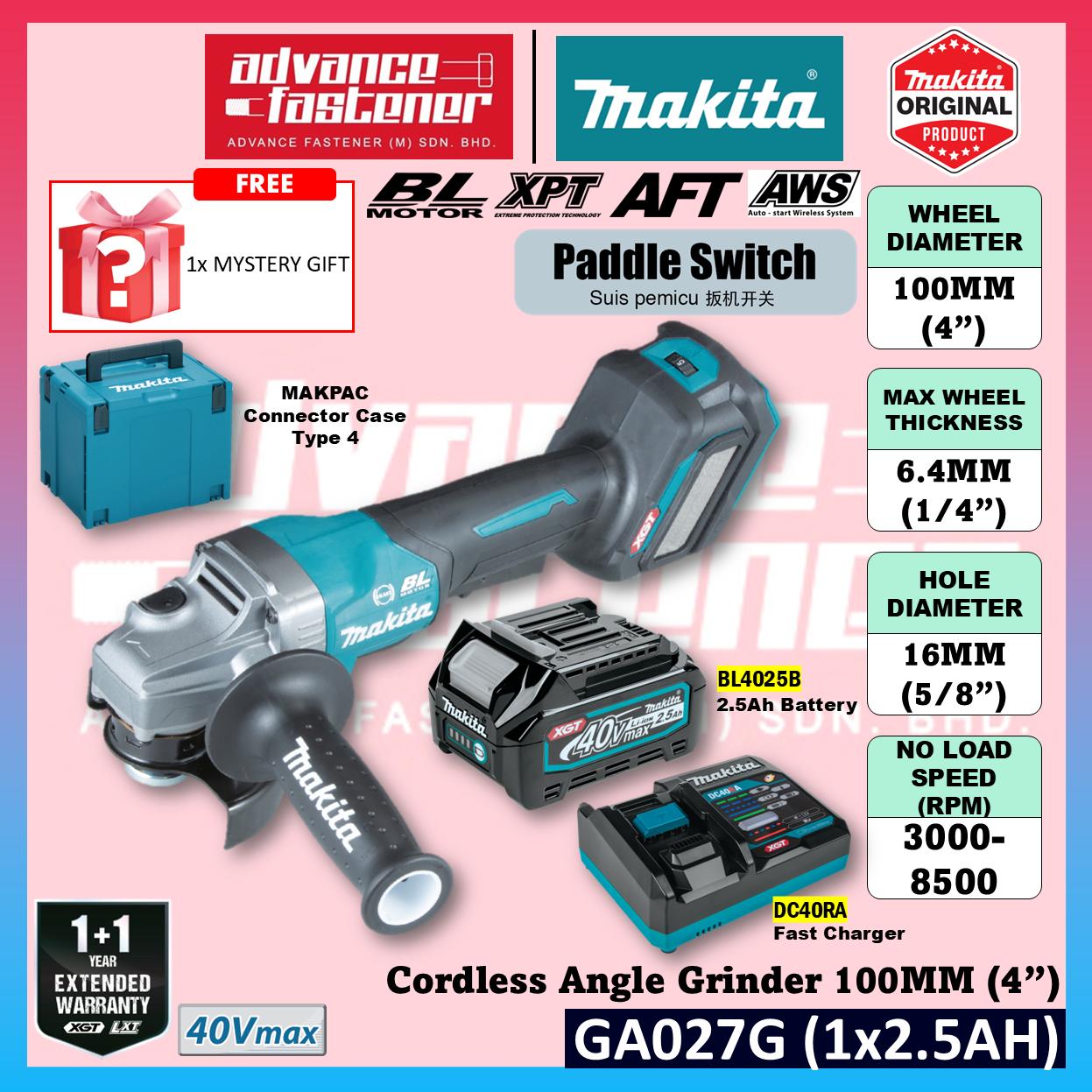 MAKITA GA027GM201 / GA027GZ 40Vmax Cordless Angle Grinder 100MM (4") ( Paddle Switch )
