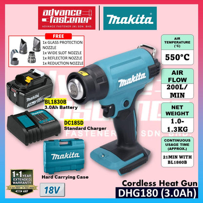 MAKITA DHG180ZK / DHG180 18V Cordless Heat Gun