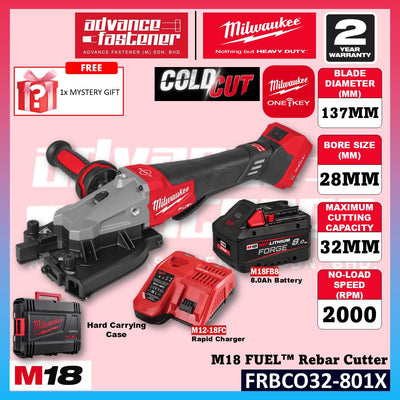 Milwaukee FRBCO32-0X0 M18 FUEL Rebar Cutter ( ONE-KEY ) ( Cold Cut )