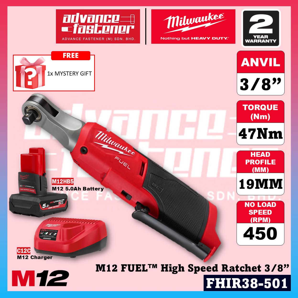 Milwaukee FHIR38-0 M12 FUEL High Speed Ratchet Wrench 3/8" 47Nm