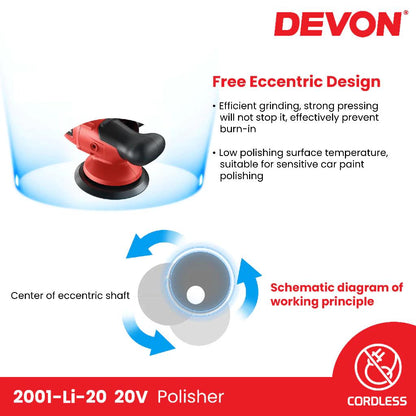 Devon 2001-Li-20 20V Lithium-Ion Brushless Cordless Polisher 150MM (6")