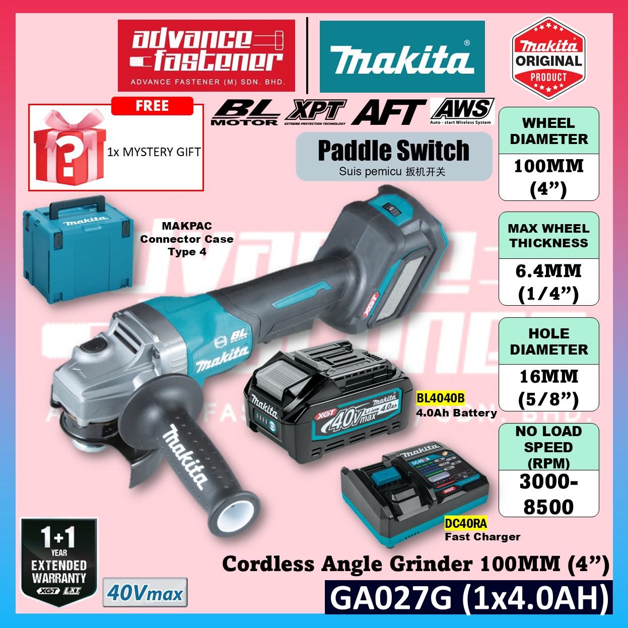 MAKITA GA027GM201 / GA027GZ 40Vmax Cordless Angle Grinder 100MM (4") ( Paddle Switch )